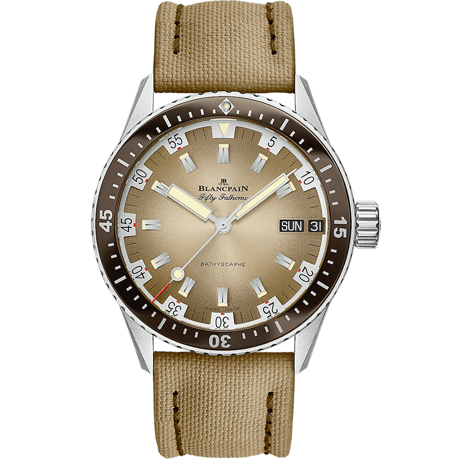 Blancpain fifty fathoms bathyscaphe day date desert discount edition