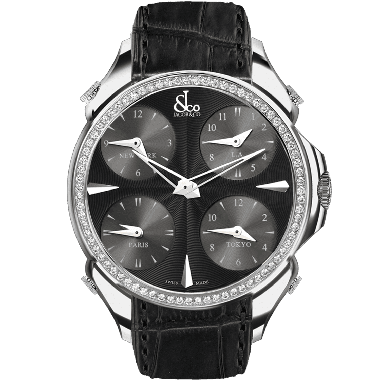 Jacob Co. Five Time Zone Black PZ500.10.RO.LA.A