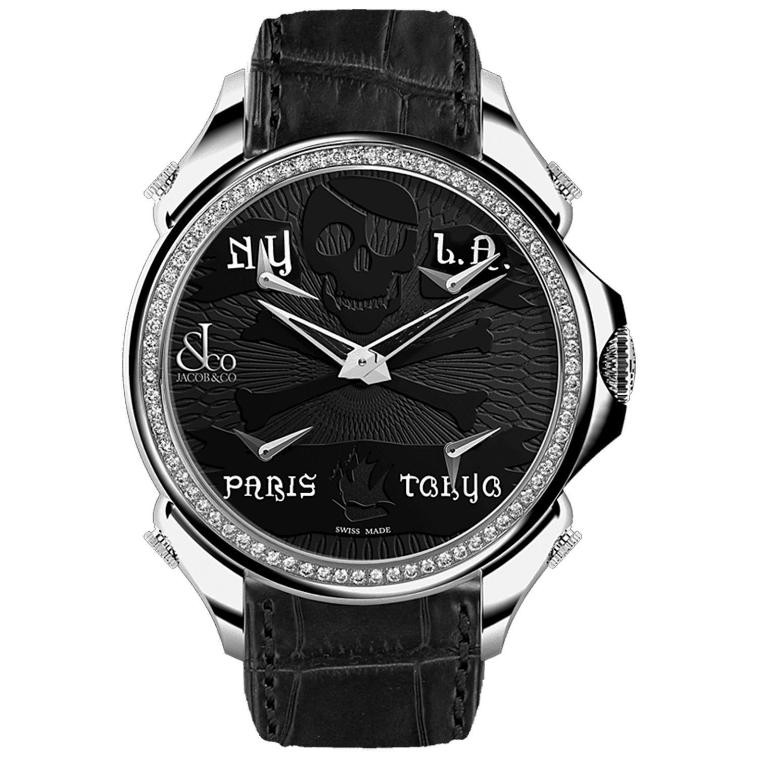 Jacob Co. Five Time Zone Black PZ500.10.RO.NP.A