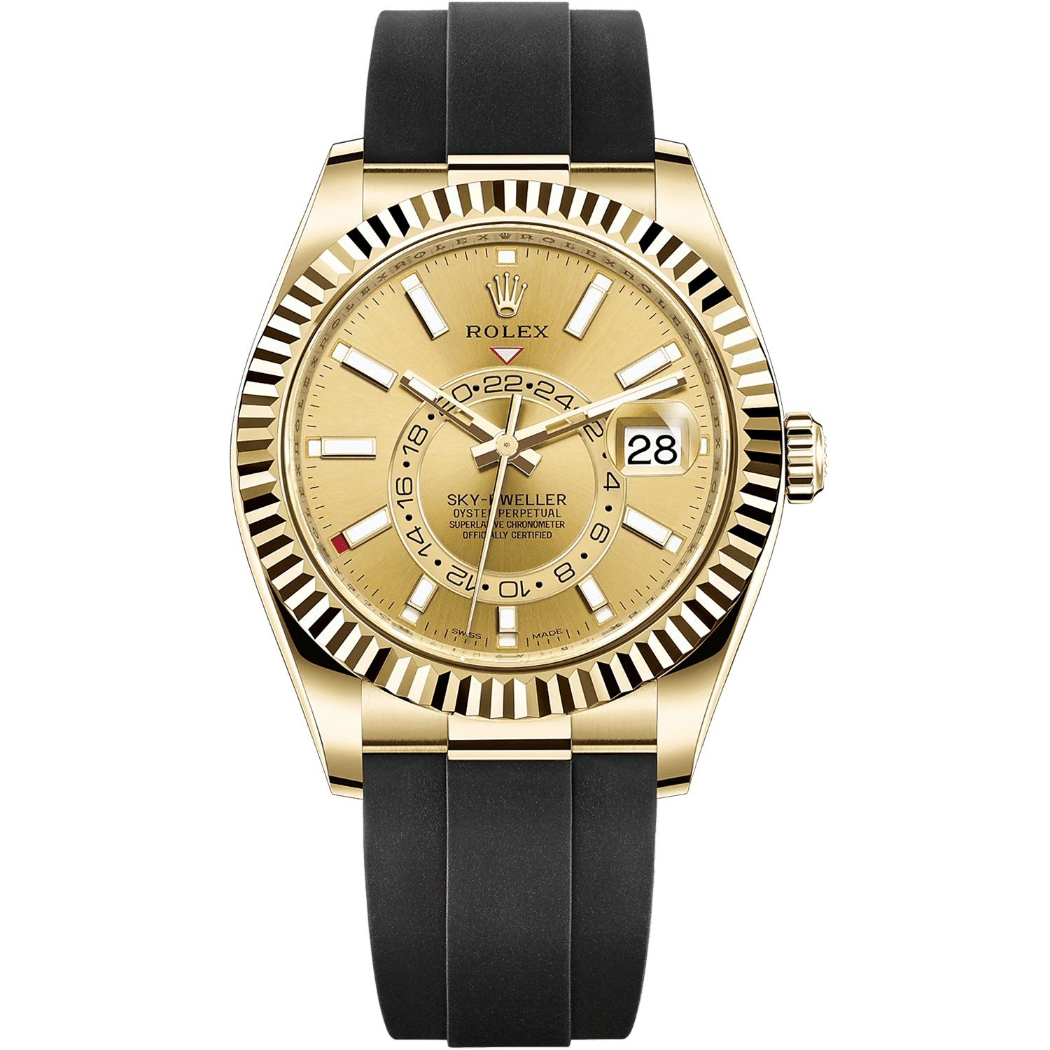 Sky dweller gold sale black dial