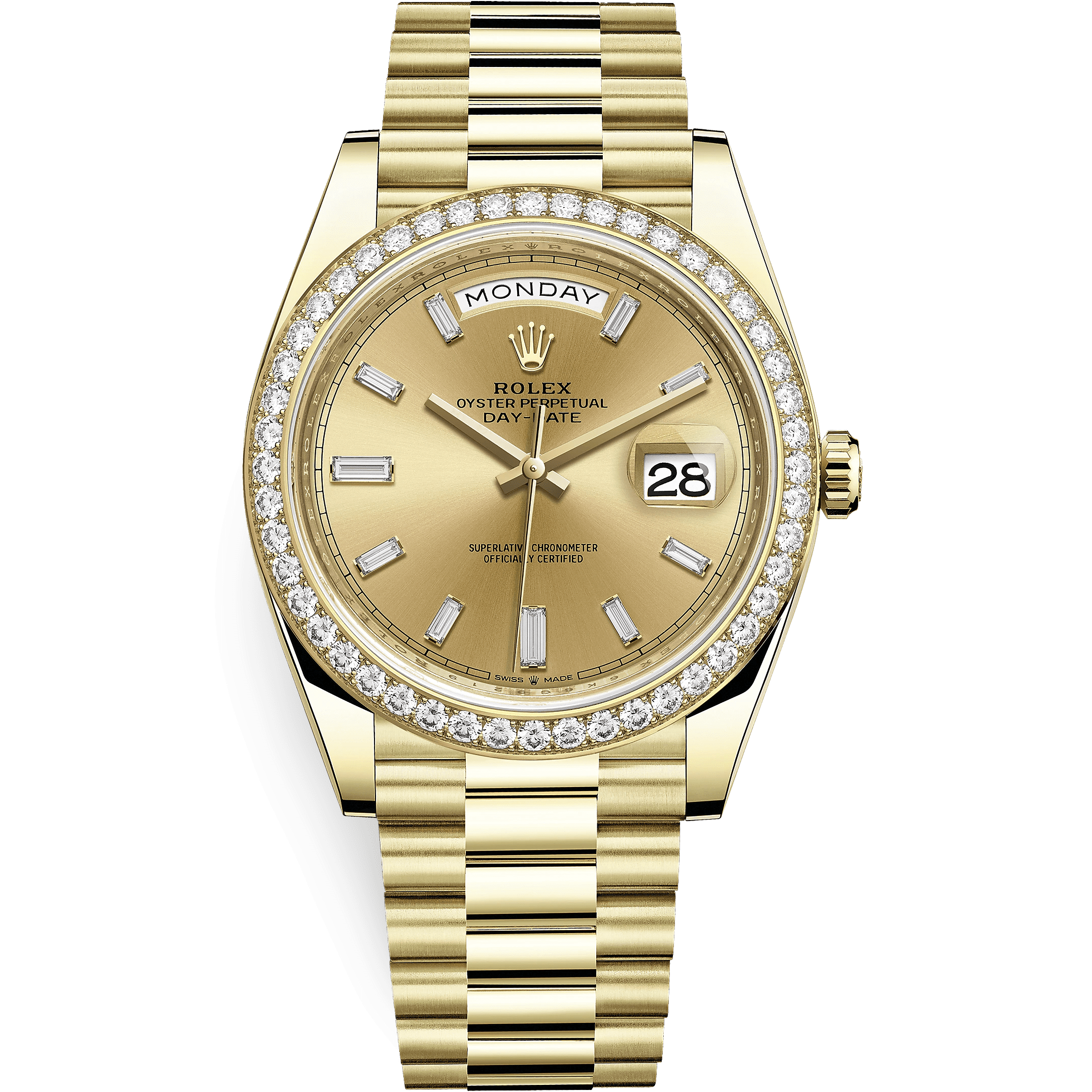 Day date 2025 rolex gold diamond